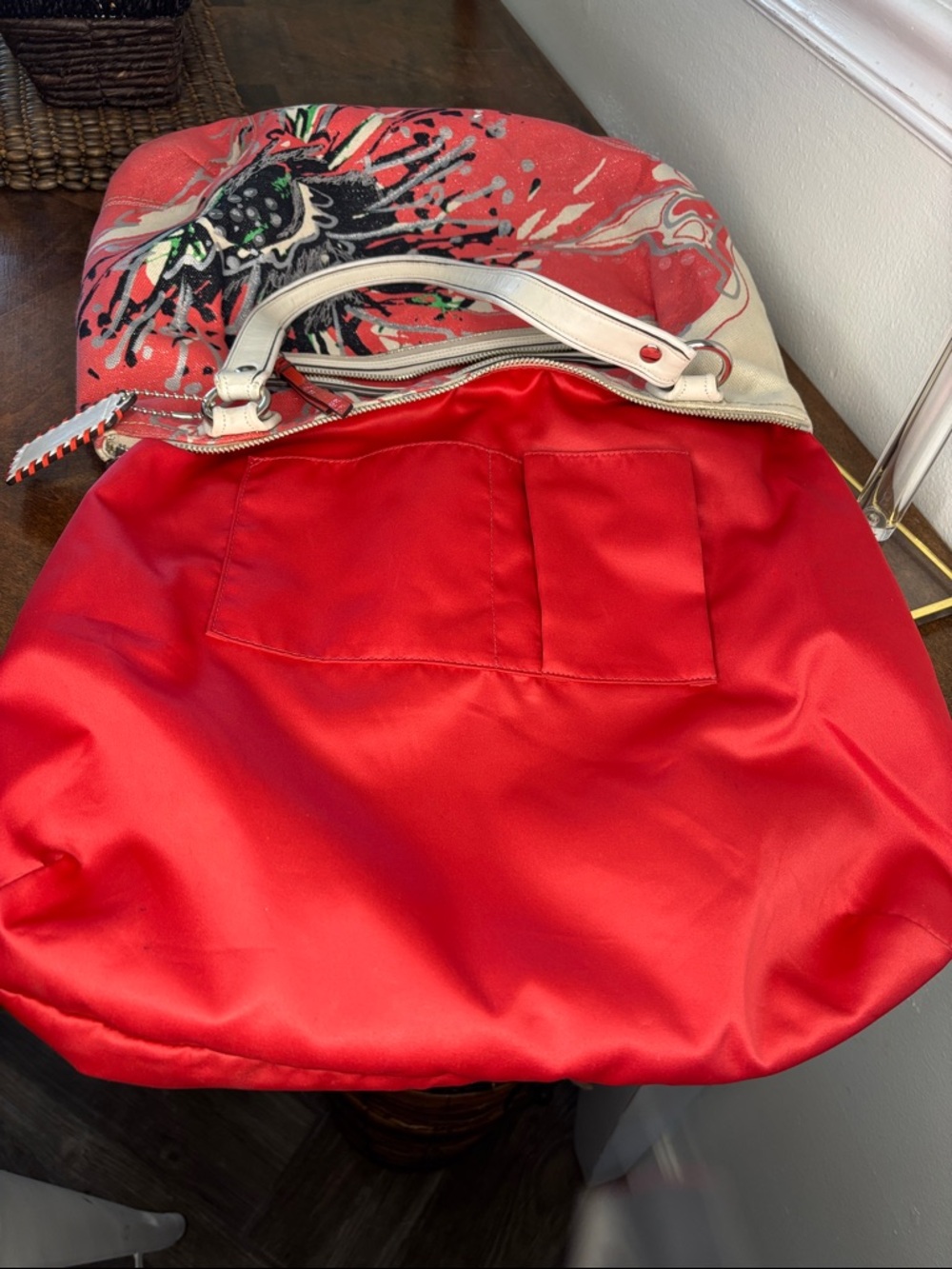 COACH POPPY Signature Coral Placed Flower Glam Limited Edition Tote Bag - Picture 12 of 15